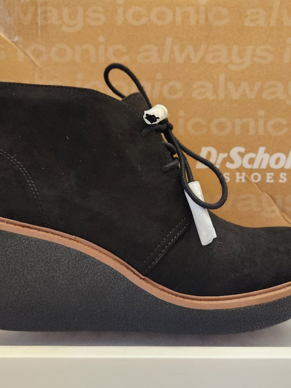 Dr. Scholl's Black "Aurora" Wedge Booties. NIB. Size 9